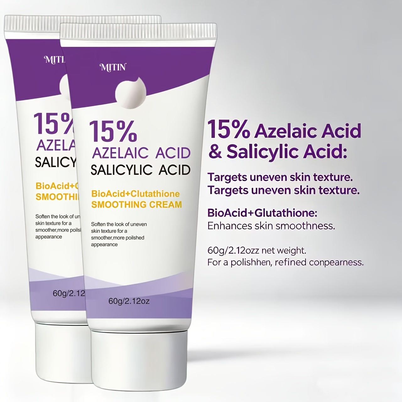 glutathione and azelaic acid together 2pcs 15 azelaic acid salicylic acid face cream