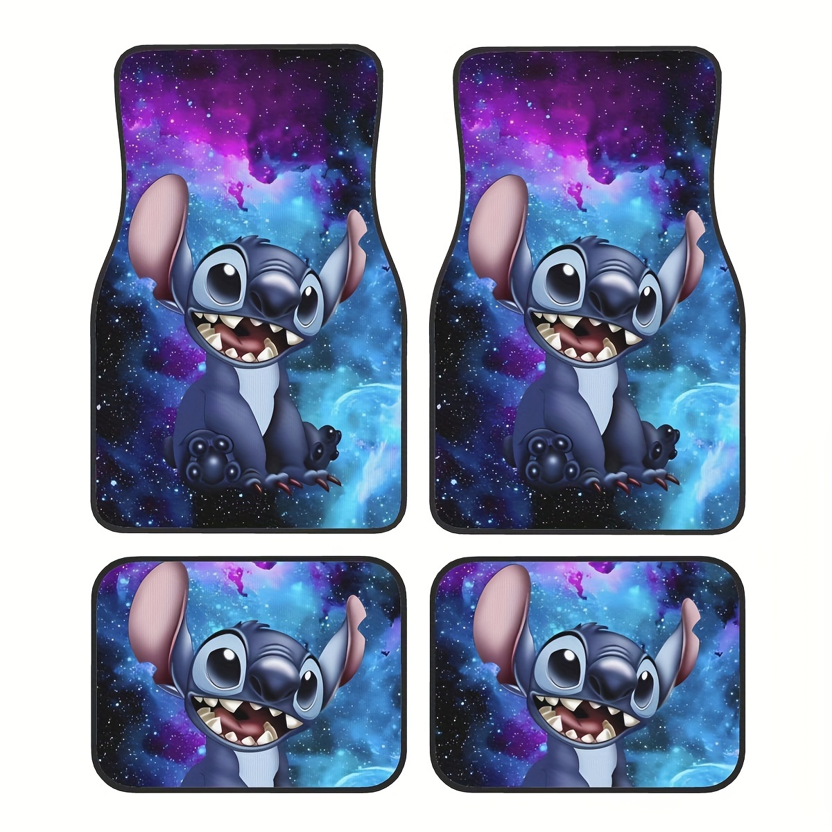 

4pcs Set Cartoon Car Floor Mats - Fit, Non-slip Rubber Front & Rear, Waterproof & Easy To Clean Auto Interior Accessories