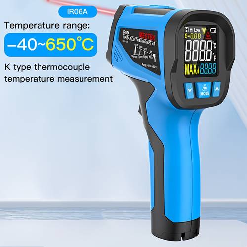 50 to 800 degree digital infrared thermometer k type thermocouple laser temperature meter adjustable emissivity ir thermometer non contact pyrometer hygrometer handheld lcd high temperature gauge gun no battery included