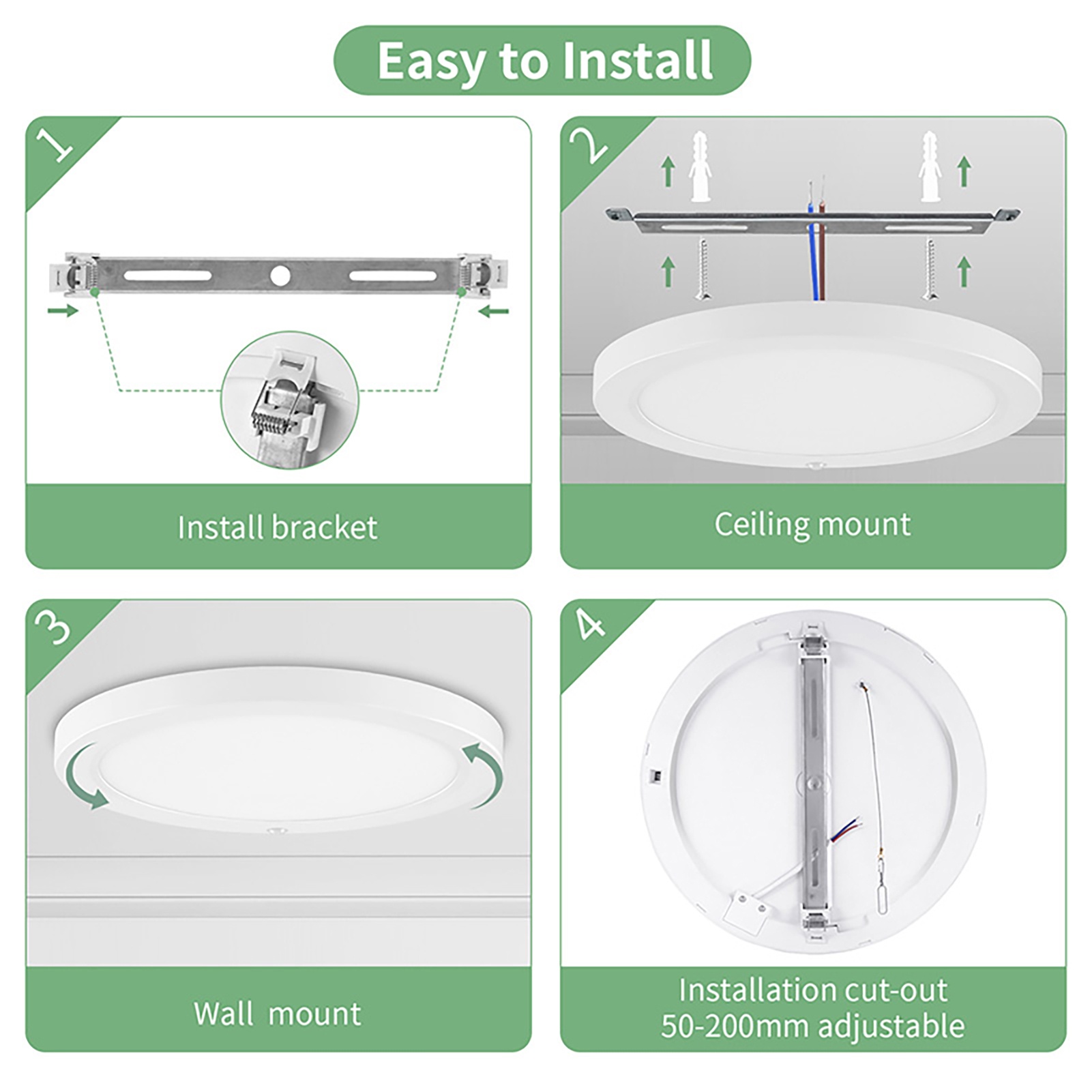 12W Ceiling Light Panel with Human Body Sensor