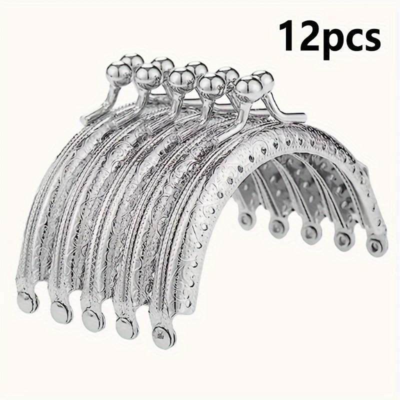 

12pcs Vintage Floral Metal Frame Clasps For Diy Wallets & Handbags - 3.35" Supplies, Snap Closure Hardware Accessories For Purse Making