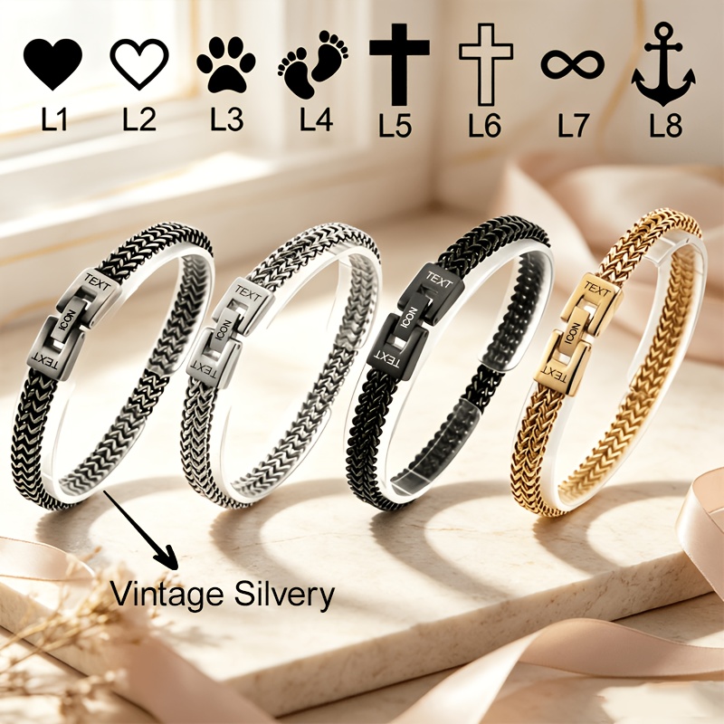 Personalized Stainless Steel Bracelet for Custom Engraving