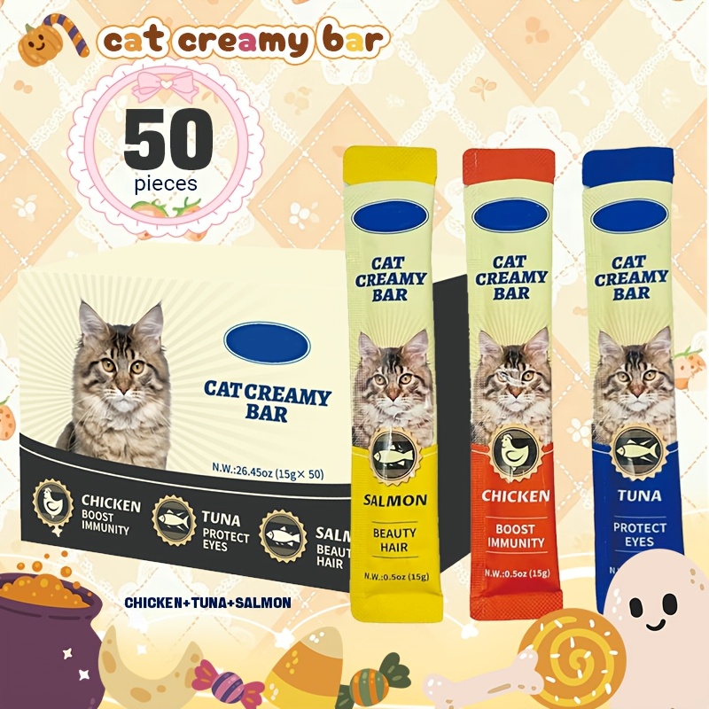 TEMU Gourmet Cat Treats Gift Set | Chicken, Salmon, And Golden Tuna | High-quality Cat Snacks