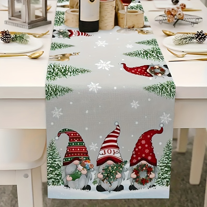 

1pc Christmas Table & Dwarf - Polyester, For Dining Decor, No Needed