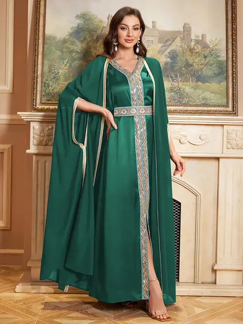 silk dress styles nigeria Soft Flowy Adire Silk Dress with Scarf, Tie Dye Nigeria Party Maxi, Caremel Brown V Neck Kaftan, Wedding Guest Outfit, Beach Swimsuit Cover