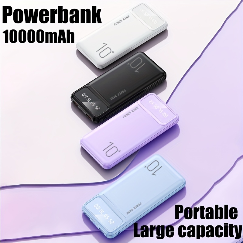 

10000mah Portable Charger With Led Display, Type- Bank, Dual Usb Output, Compatible With Iphone 15/14/13/12 Pro Max, & , , Ideal For Travel & Emergency Charging, Portable Phone Charger