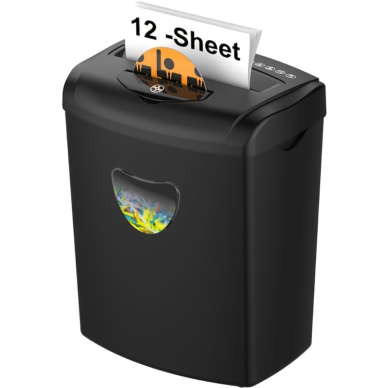 Image of Heavy Duty Home Paper : 12-sheet Cross Cut, 5.6 Gal Large Capacity Bin, P-4 Security Paper Credit Cards Cds, Jam Proof System For Office Too