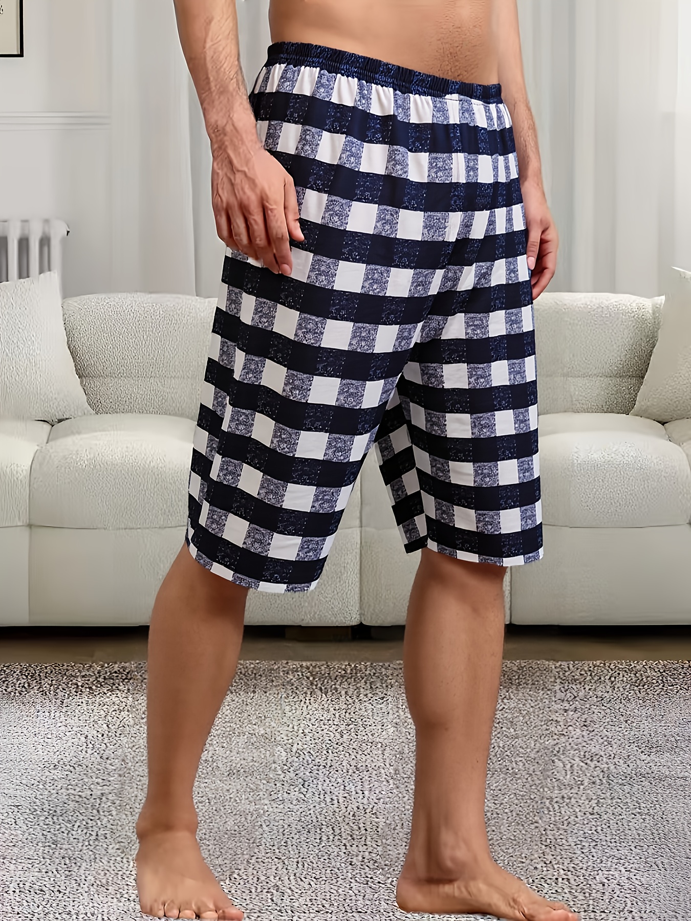 3pcs mens sleep shorts soft polyester blend elastic Temu Philippines