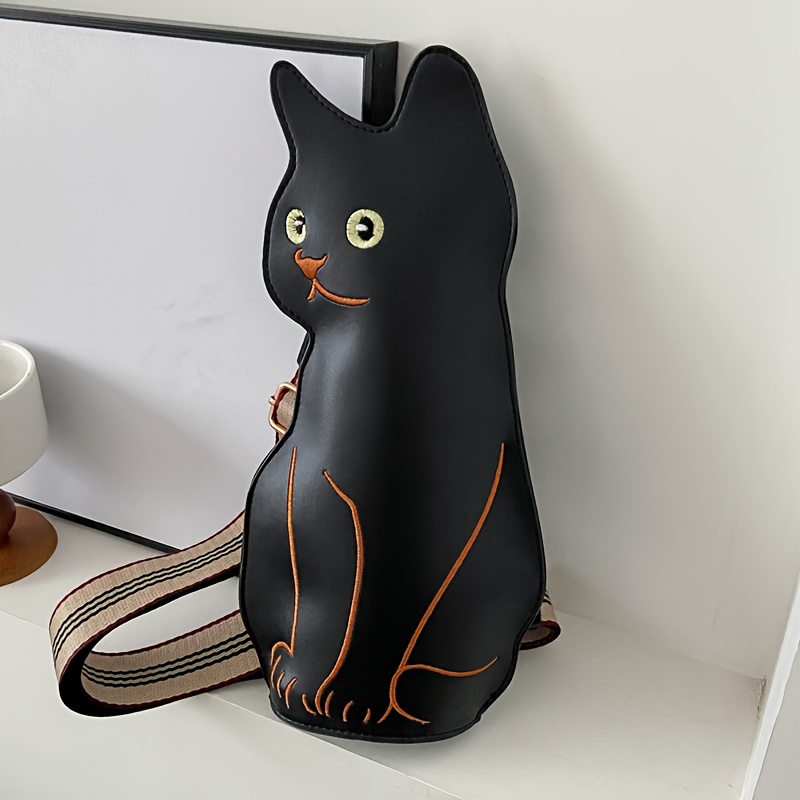 Image of New Women' Kitten Shaped Bag Cute Mini Handbag Chest Bag Individual Shoulder Bag Phone Bag Coin Purse Halloween Gift For Girlfriend