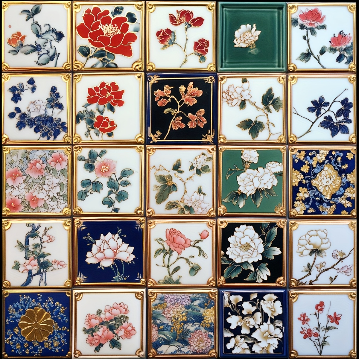 TEMU Zuoanlf 1 Set [40 * 40cm/15.7 * 15.7in] [50 * 50cm/19.7 * 19.7in] Frameless 11ct/14ct Printed Fabric Cross Stitch Diy Kit, With Floral Patterns