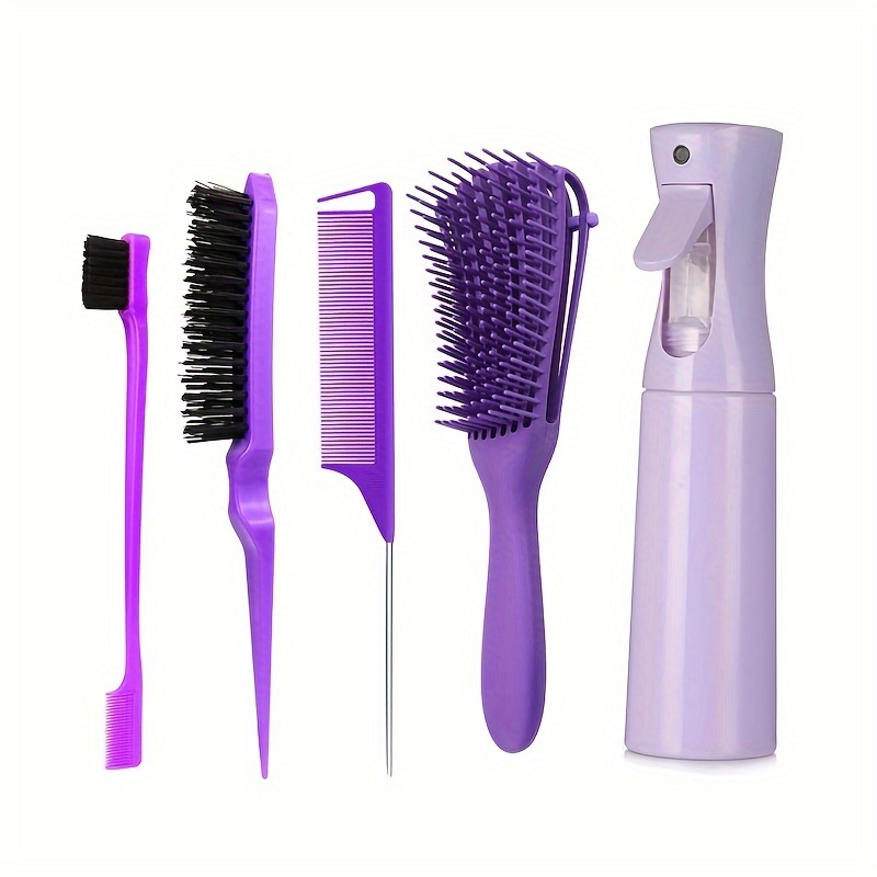 

5pcs/set Hair Styling Comb Set, Eight-claw Comb, 300ml Hair Spray Bottle, Double-sided Brush, Steel Needle Tip Comb, Hair Styling Tool Set, Suitable For All Hair Types