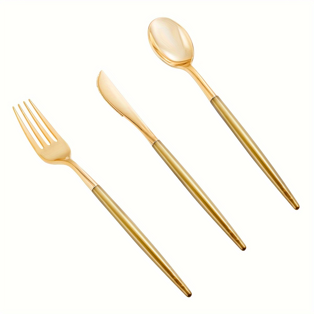 

102pcs Golden Plastic Silverware, Disposable Flatware With Dark Golden Handle, Golden Cutlery, Plastic Forks And Spoons Knives, 34 Forks, 34knvies, 34 Spoons, Perfect For Birthday, Party, Wedding