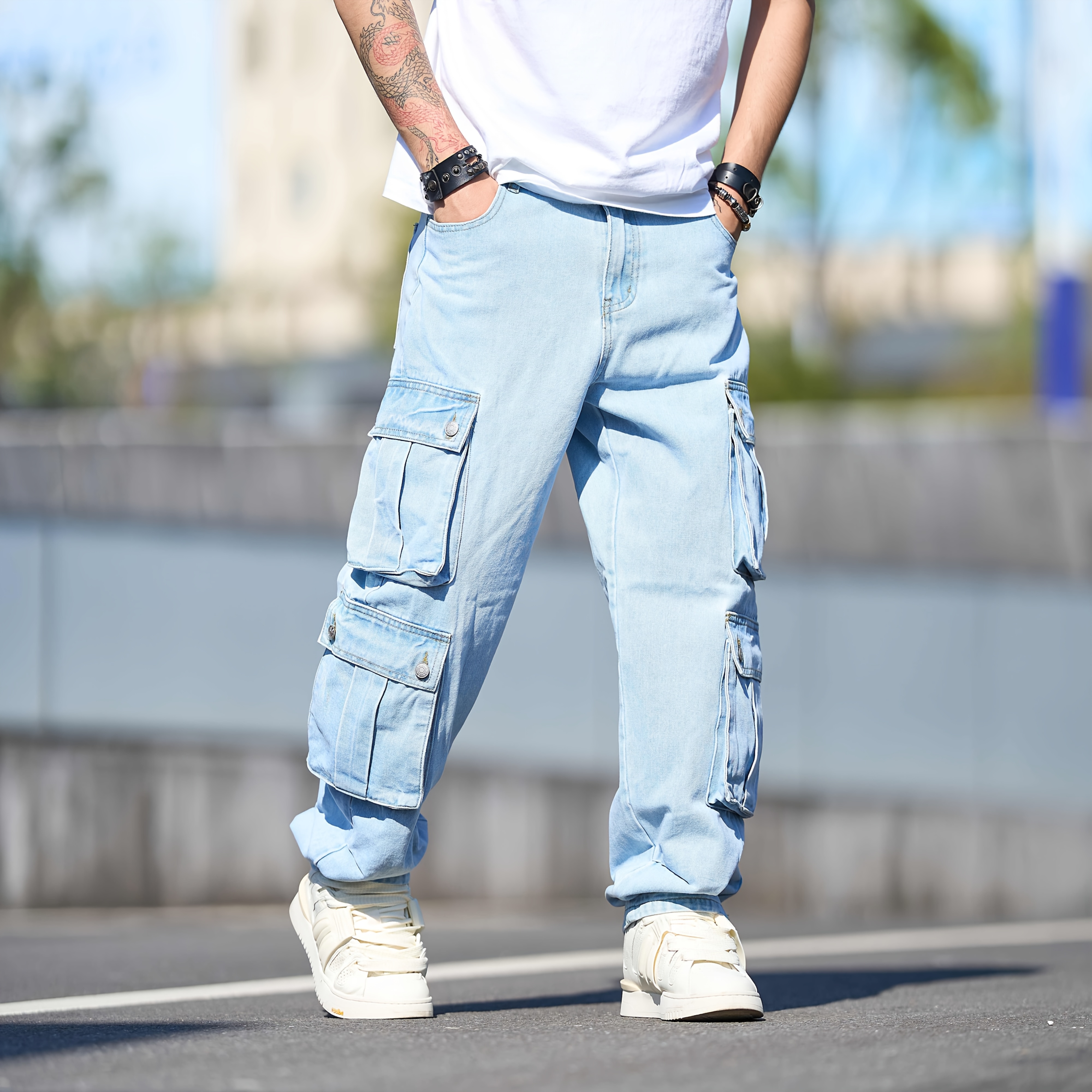 jeans cargo corte hombre estilo ropa Temu Colombia