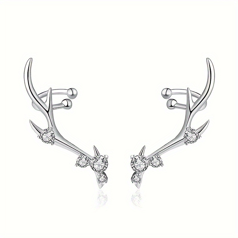 Women's Fashion Stud Earrings, Reindeer Antler Design