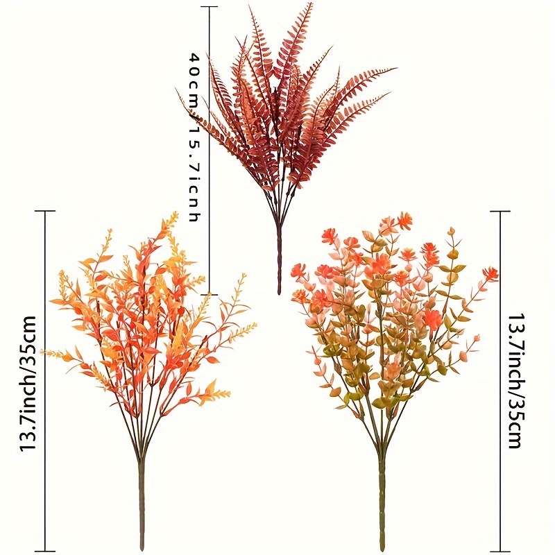 6pcs Autumn Pumpkin Artificial Flowers - Uv Protected, Home & Outdoor Decor, Ideal For Thanksgiving, Halloween, Christmas, Outdoor Artificial
