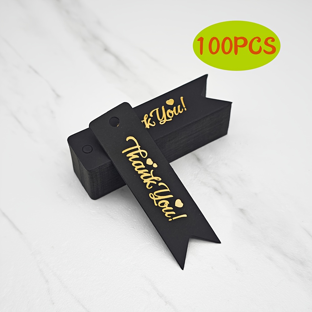 Image of 100pcs Thank You Tags, Bronzing Personalized Dovetail Hanging Gift Tags For Arts And Crafts Decor Gift Wrapping, Craft