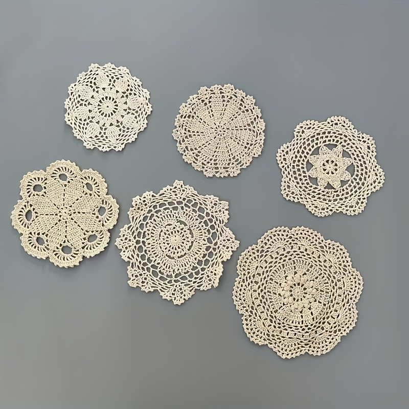 6pcs Of Handmade Crochet Coasters Core And Vintage Lace