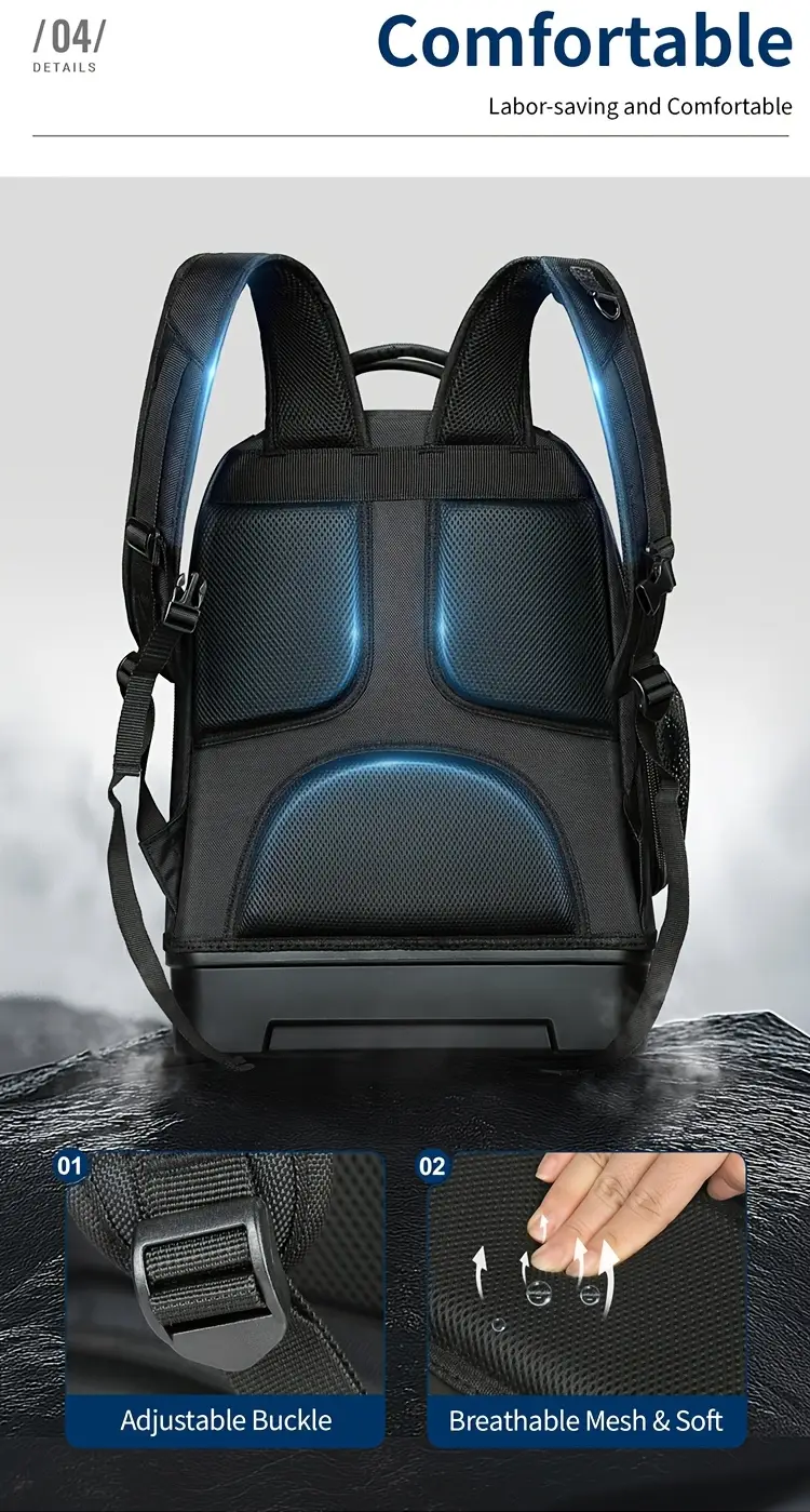 tool sets backpack heavy duty bag organizer with 21 pockets molded bottom details 6