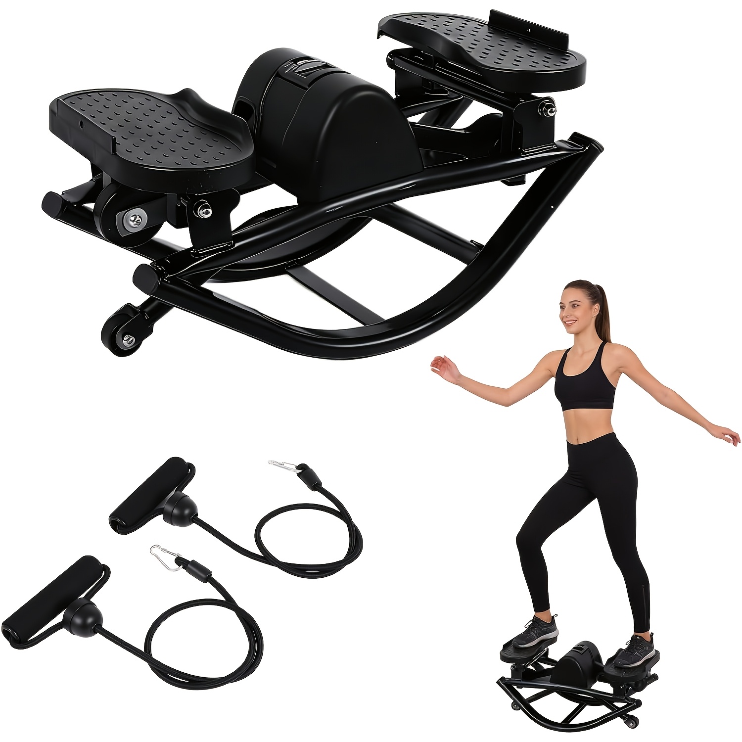 TEMU Fitness Machine With Lateral Stepper! Includes , Help Shape Your Legs And Improve Back Strength! 3d Rocking Stepper, A Low-impact Full-body