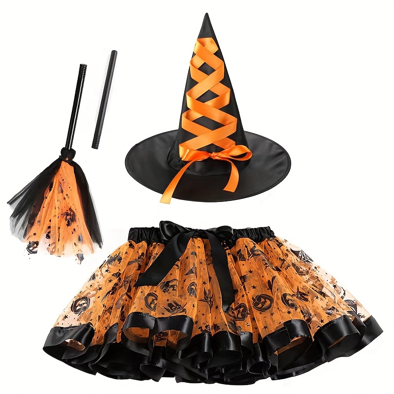 

3pcs Witchy Halloween Set: , Hat & Printed For And Performances