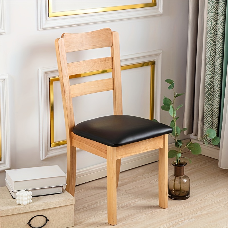 4 6pcs pu leather dining chair slipcovers removable upholstered chair cushion cover for dining room kitchen hotel and home decor details 8