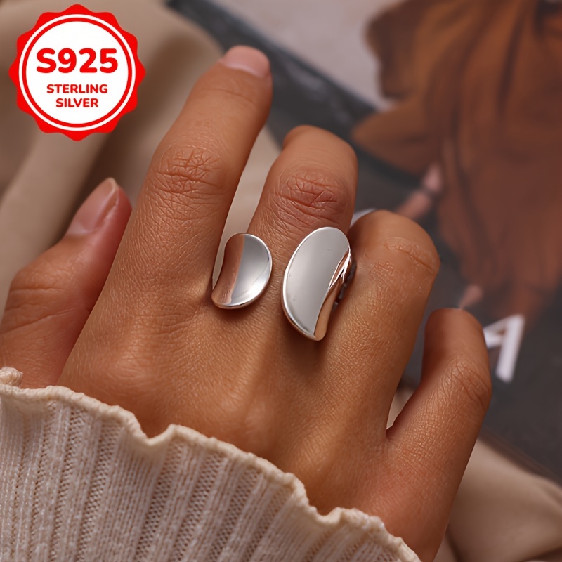 Irregular Geometry Open Ring 925 Silver 3g