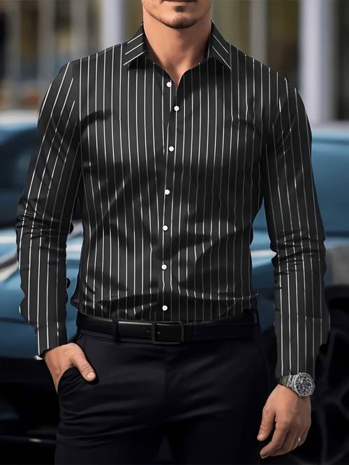 superior de larga a rayas para hombre, transpirable, casual, de moda, cómoda y calidad