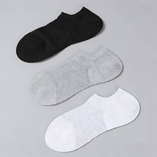 6pcs 3 pairs summer mesh breathable invisible socks non slip comfortable womens ankle socks