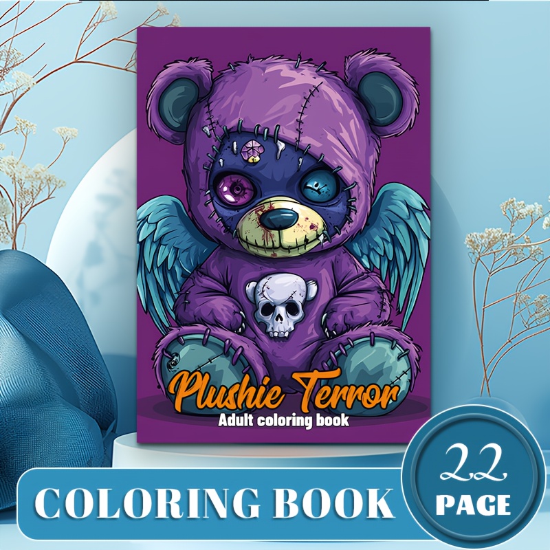 

Plushie Adult Coloring Book - 22 Pages, Paper, Uncharged, Battery-free, Coloring Activity For Adults, Ideal For Christmas, Birthday, And Holiday Party Gifts