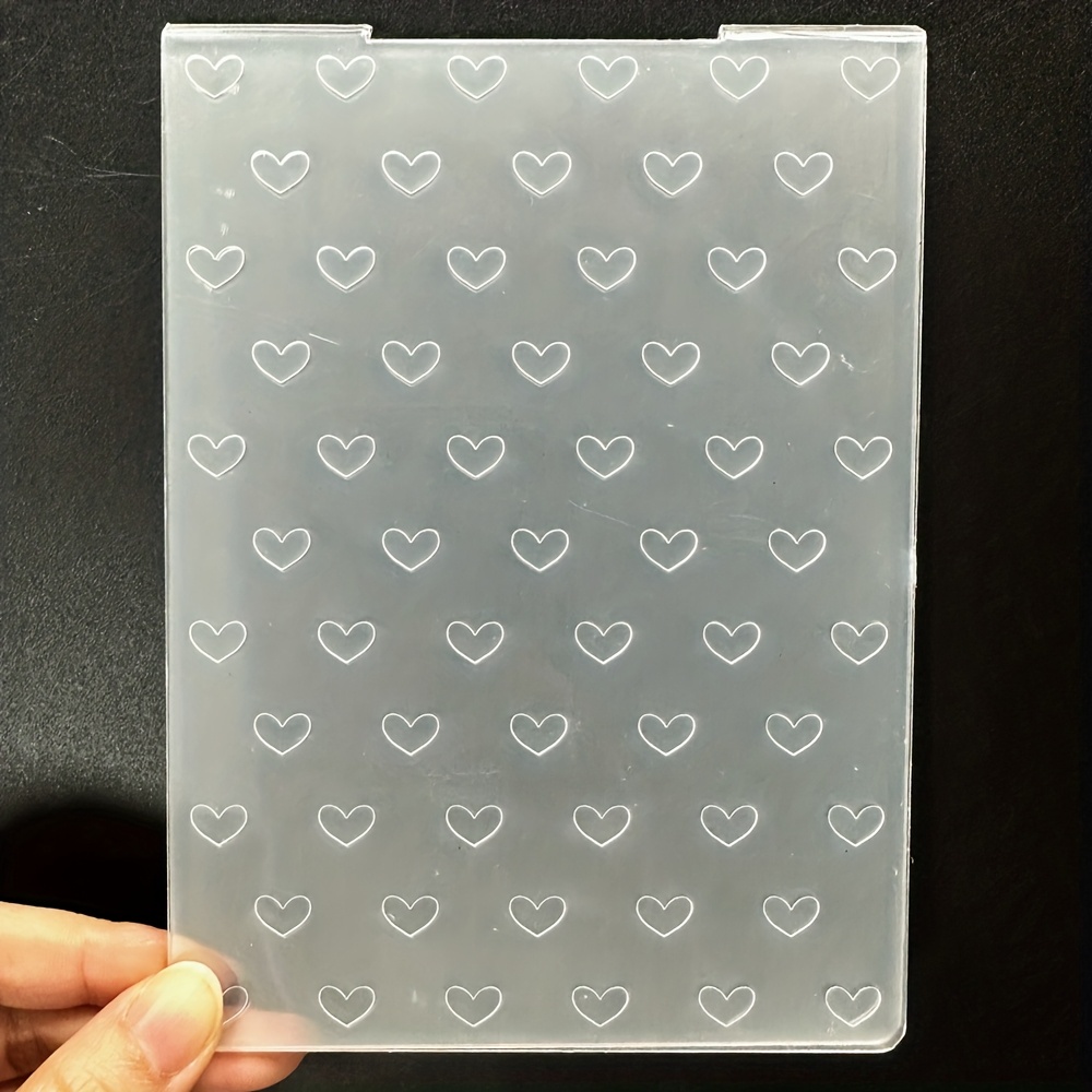 Image of Valentine's Day Small Heart 5-pattern Diy Plastic Embossing Template - 3d Raised Card, Perfect For Occasions And Making Cards, Scrapbooks, Gift Tags, And More