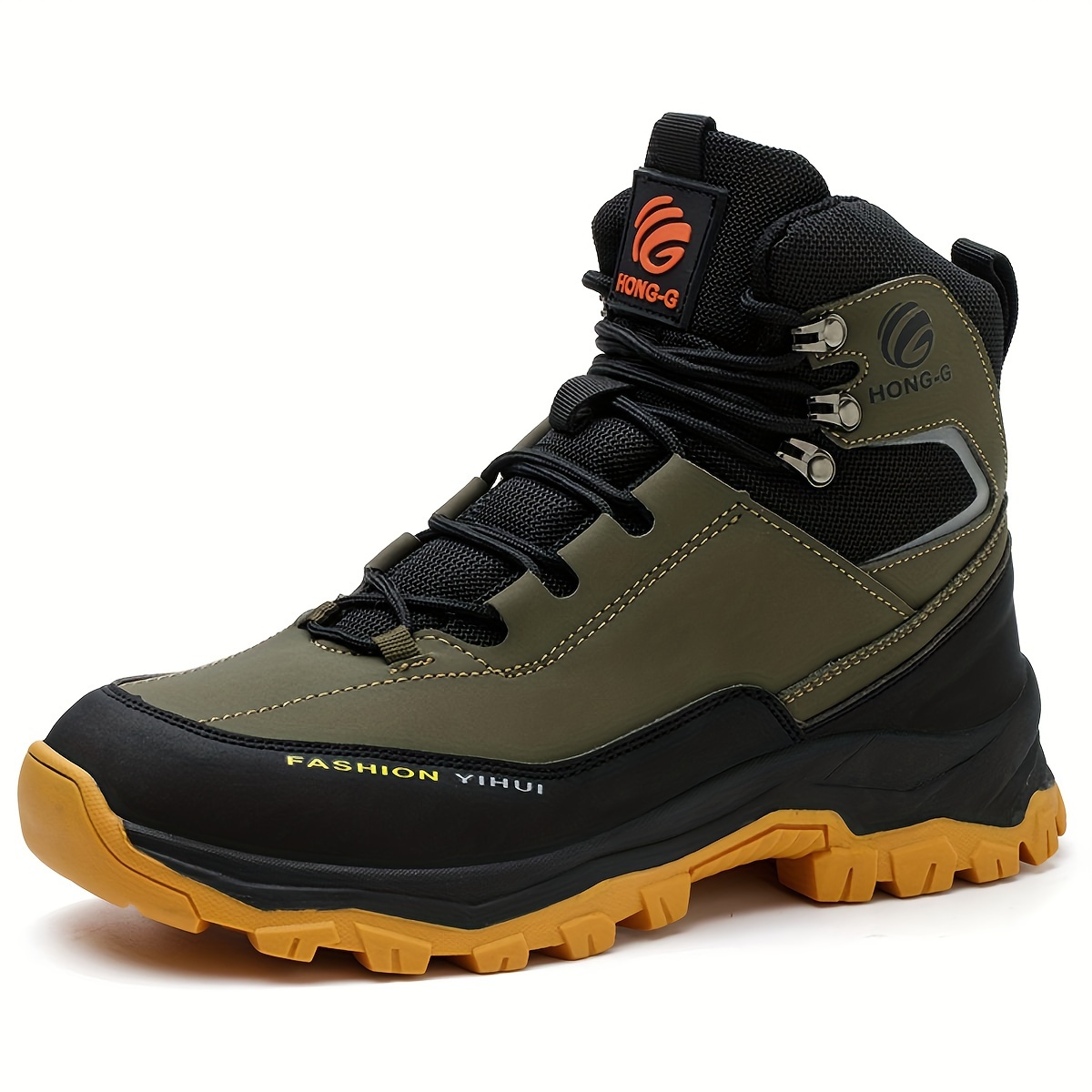 mens steel toe high top work boots comfy non slip vintage lace up shoes for mens outdoor work out activities men safety shoes