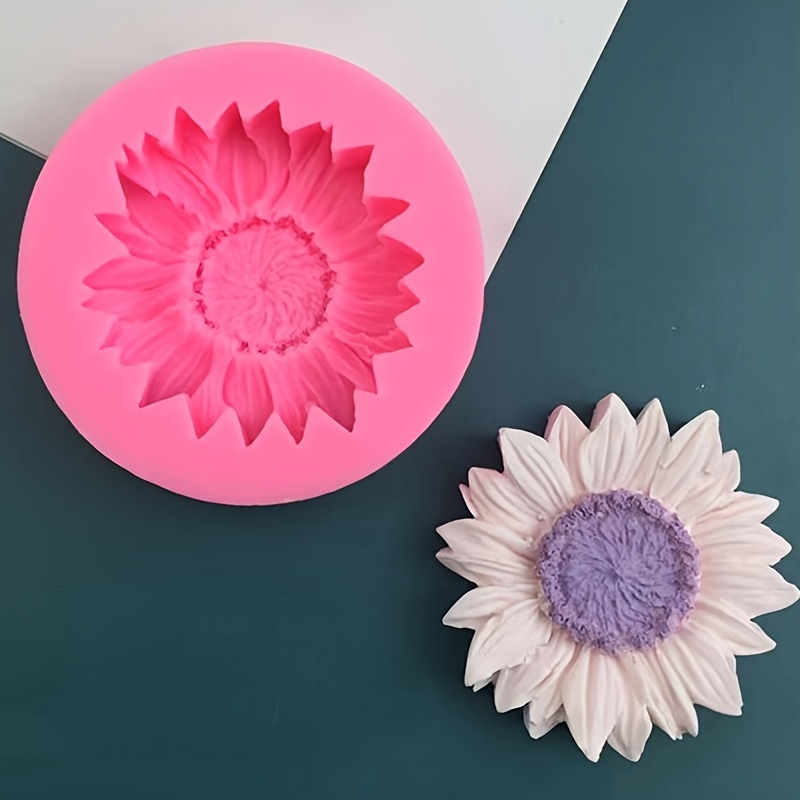 

1pc Pink Sunflower Silicone Mold For Chocolate, Mousse & Candle Making - Diy Aromatherapy & Plaster Crafts, Non-electric,