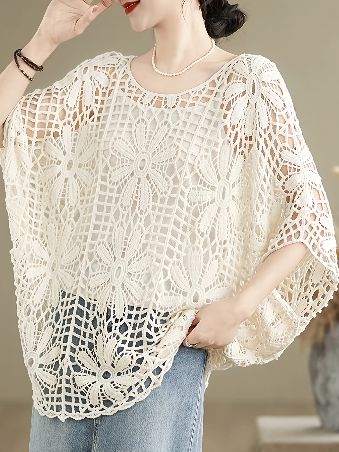 copricostume spiaggia donna maniche a pipistrello Temu Italy