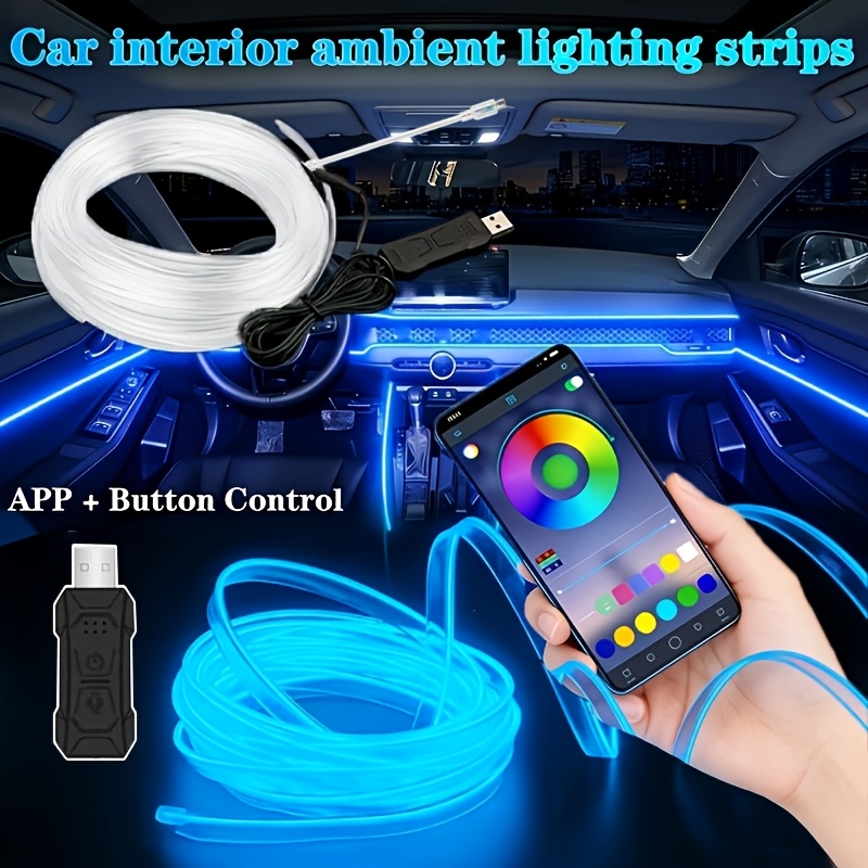TEMU Néon Intérieures de Voiture, Ajouts Cool pour Camion, Éclairage Ambiant avec via Application Voiture et Synchronisation , Bandes Lumineuses