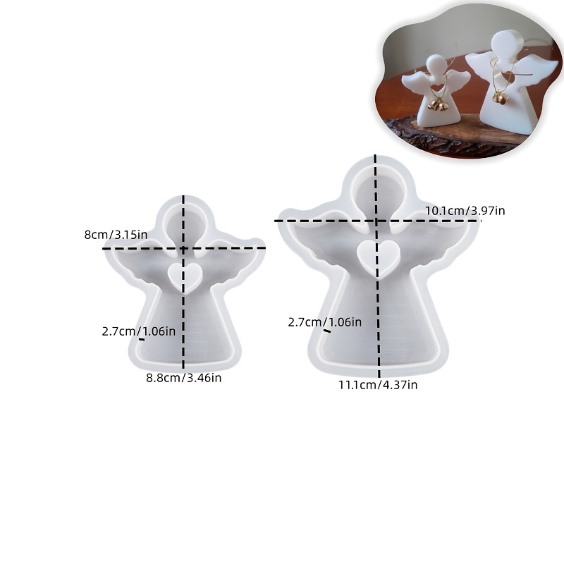 Image of 2pcs/set Love Silicone Mold Diy 3d Ornament Epoxy Resin Mold Handmade Plaster Concrete Crafts Candle Mold Home Decoration Making Products, Mold Silicone For Crafts