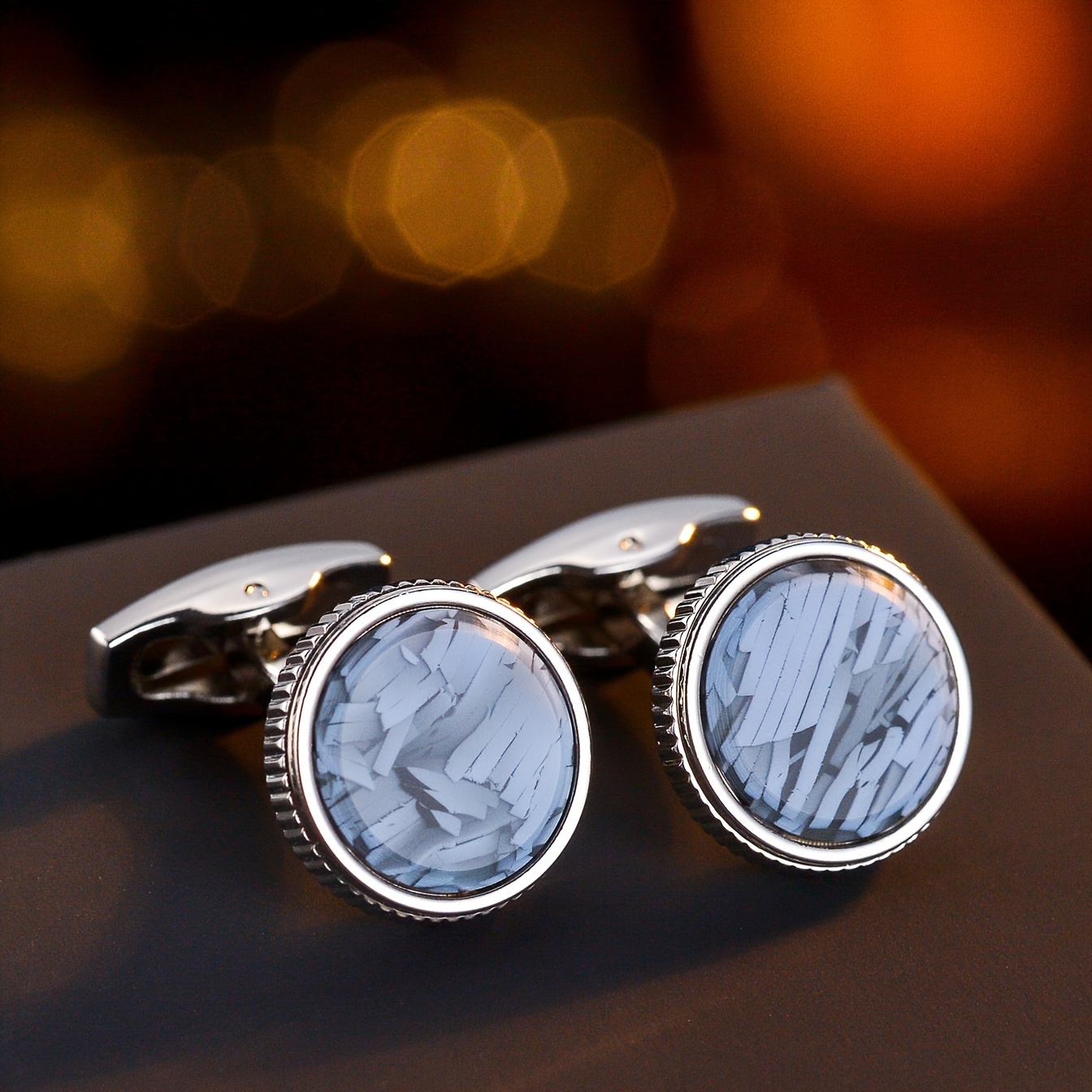 

1pair French Style Shirt Cufflinks, Circular Patterns, Perfect For Business Dinners And Parties, Exquisite Gifts For Men