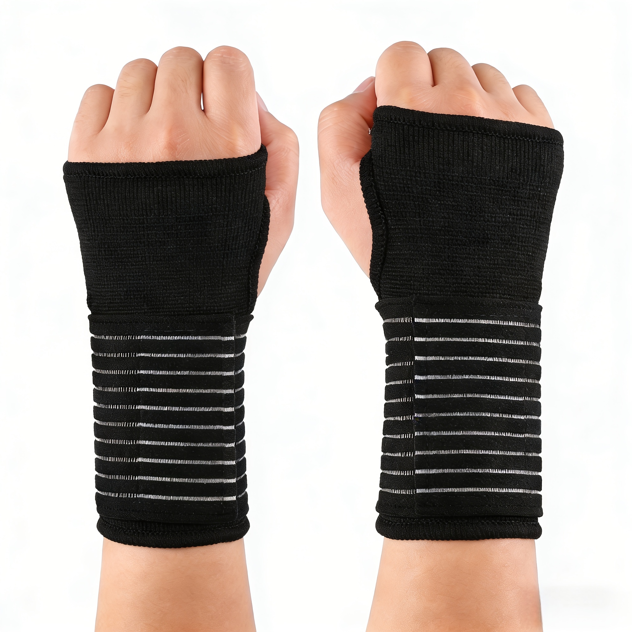2pcs Adjustable Wrap Wristbands For Women And Men - Wrist Support For Work And Fitness