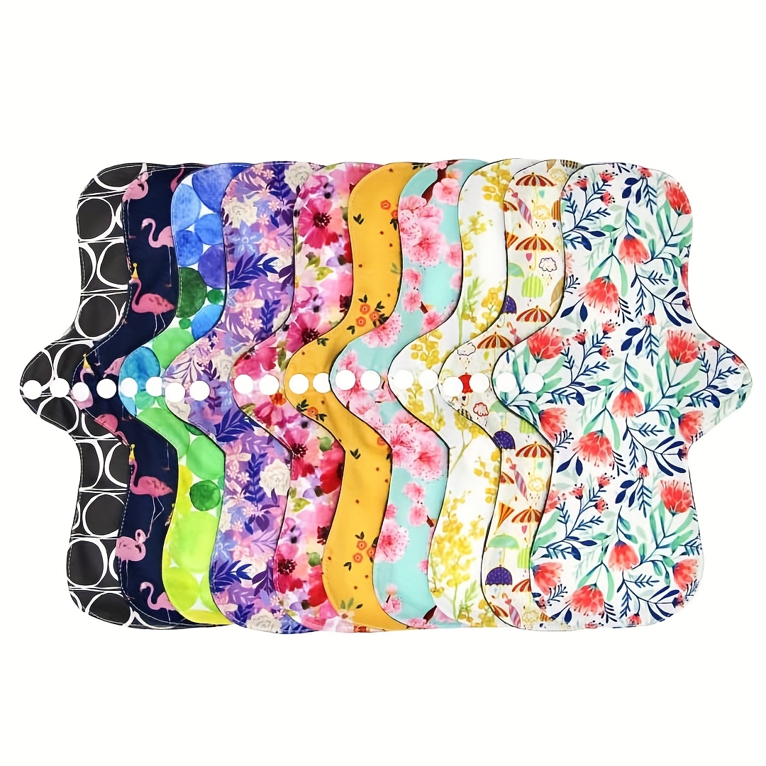 TEMU 5 Pack Reusable Cloth Period Pads For Heavy Period, Color Washable Set