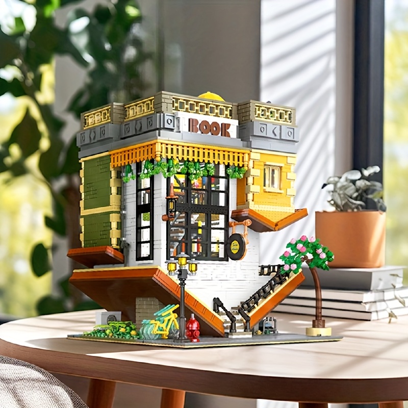 Image of [with Original Box] 3621pcs Home Decoration Toys Inverted Bookstore Building Blocks Set For Gift, Jx89130 Moc Model Block Bricks For Birthdays, Halloween, Christmas Gift.