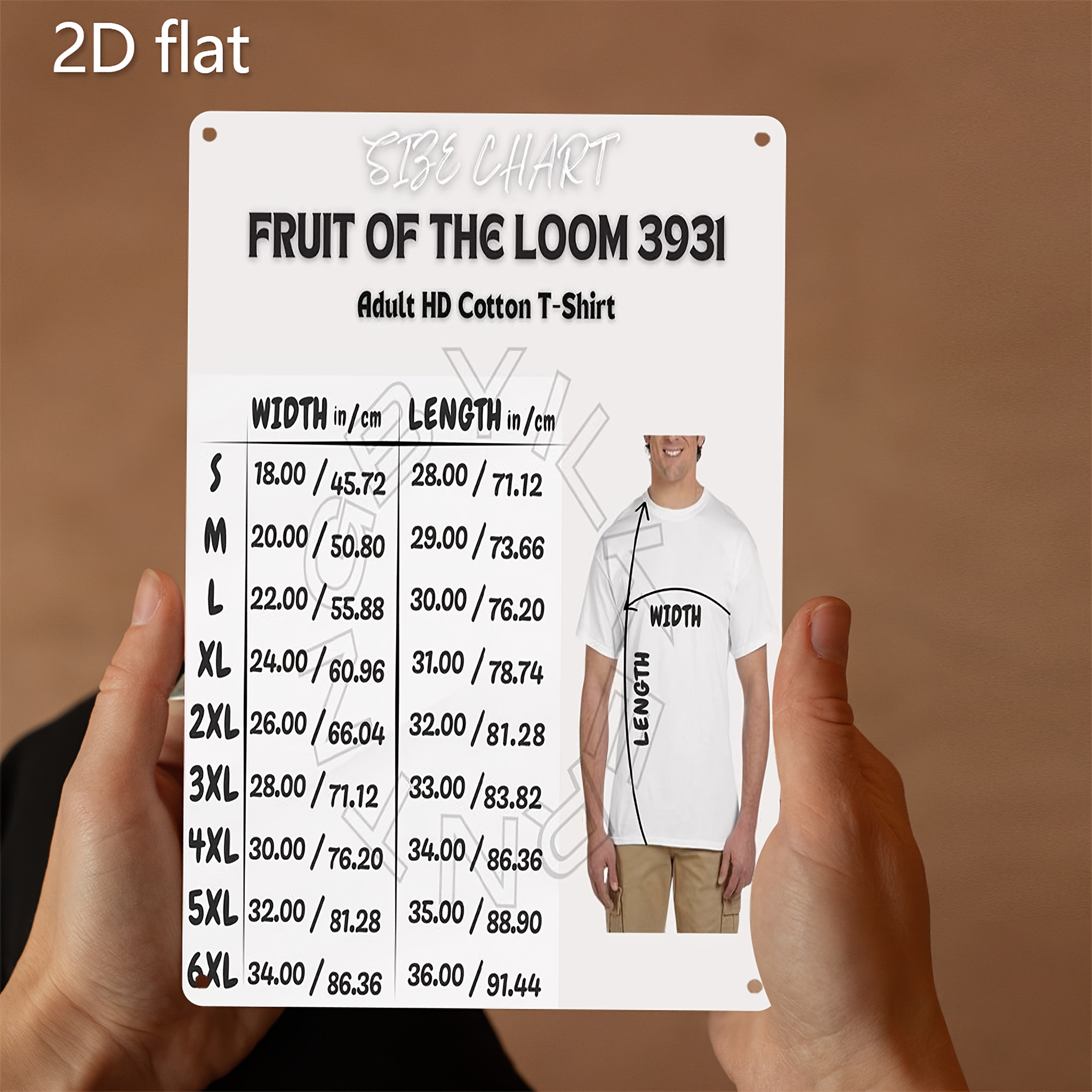 shirt size guide sold on Temu United States