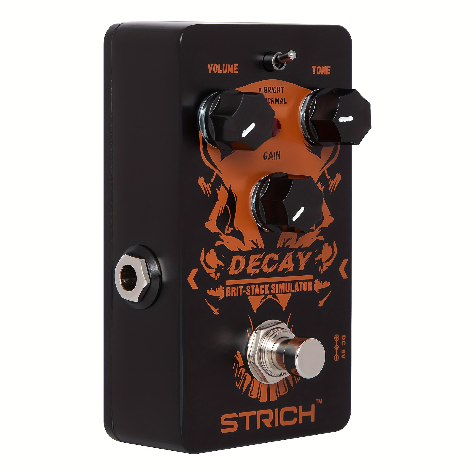

Strich Decay Distortion Guitar Pedal, Distortion 2 Modes Bright, Normal, Tight, Classic 80s Metal/nu, True Bypass For Electric Guitar, Black And Red