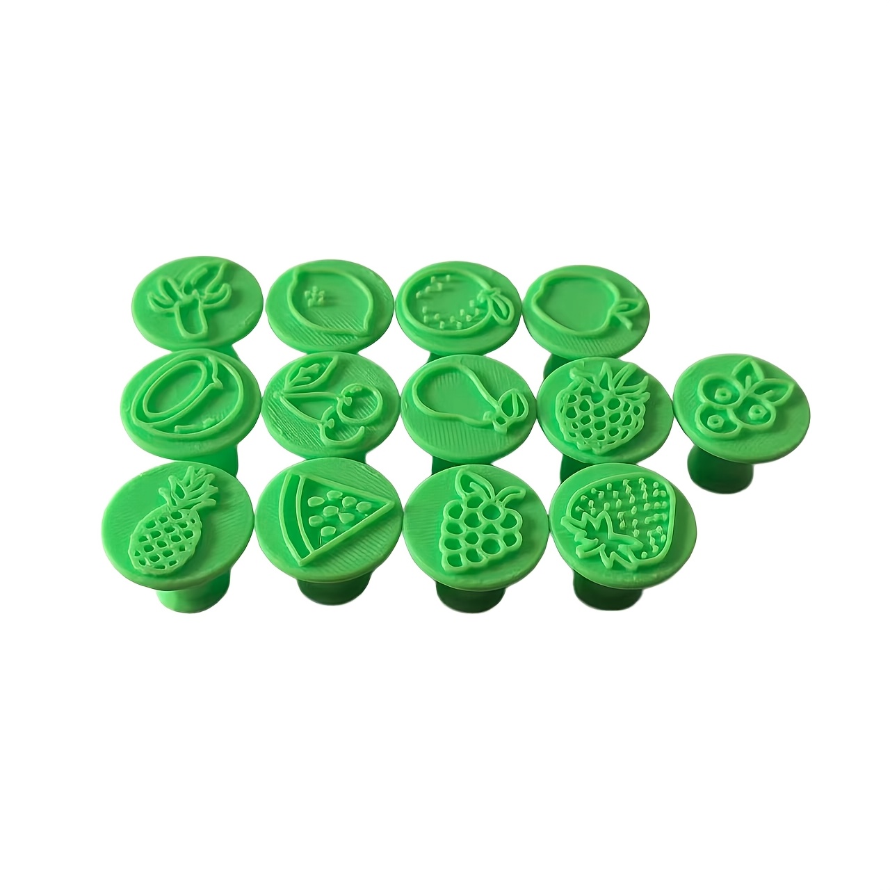 TEMU 13pcs Fruit Stamps, Featuring Shapes Of , , Strawberries, Grapes, Etc. With Easy-to-grip Handles. Are Perfect For Making Clay Products And Other