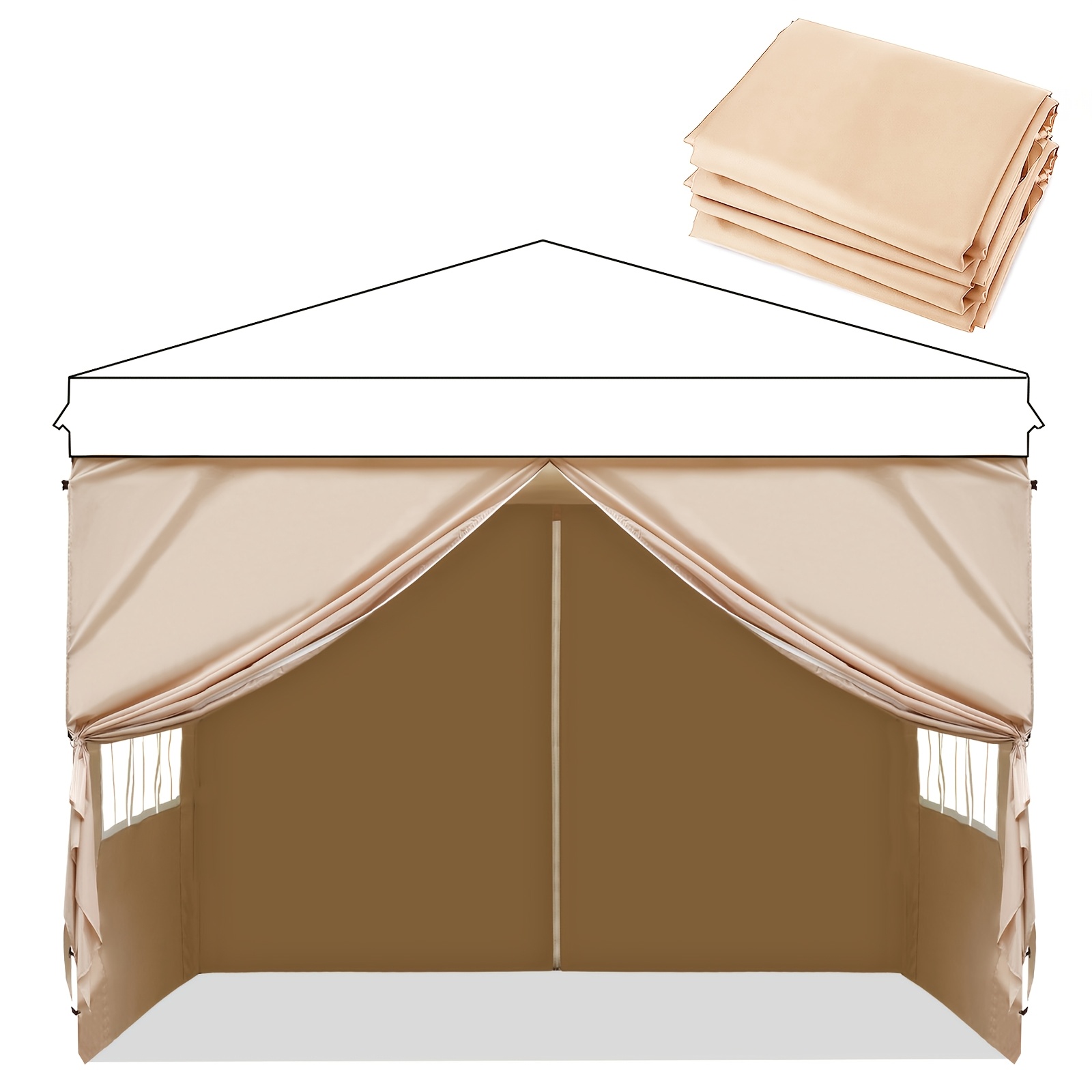 Image of (without Tent) Sunula 4pcs 3x3 Meter For , 2 Windows 2 Doors, For Party Tent 3x3m, 3x6m, Garden Tents Outdoor Events, Perfect For Use