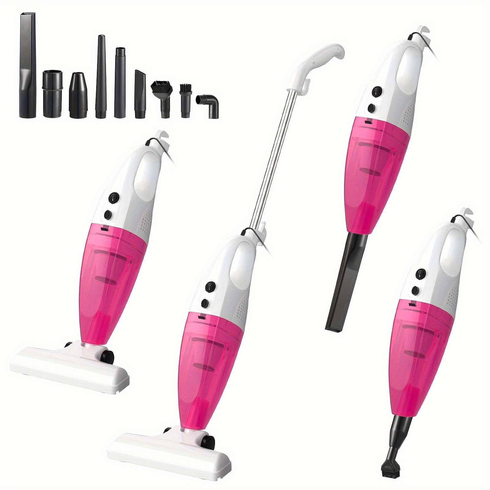 TEMU Household Vacuum Cleaner, Vacuum Cleaner, Pole Type 500w Power, Used For Carpets, Floors, Tiles, Pet Hair, , Dust, With 5-meter Power Cord, With 5 Colors