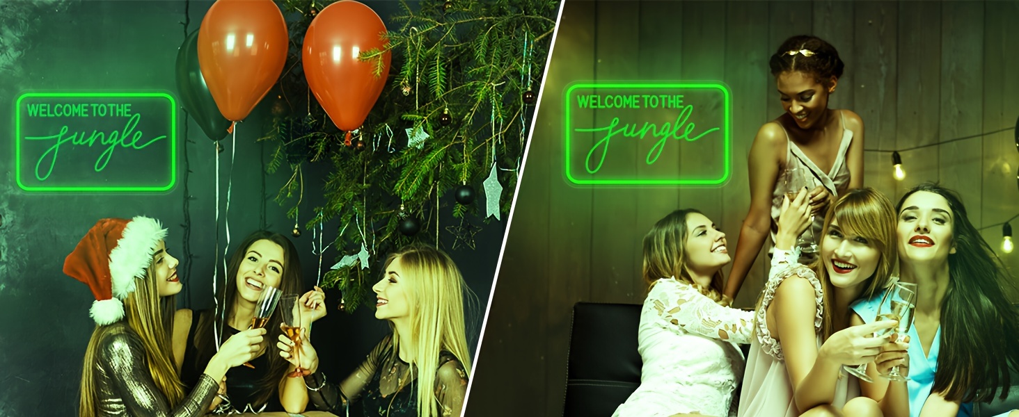 Welcome Jungle Neon Sign Wall Decor Led Neon Lights Party - Temu