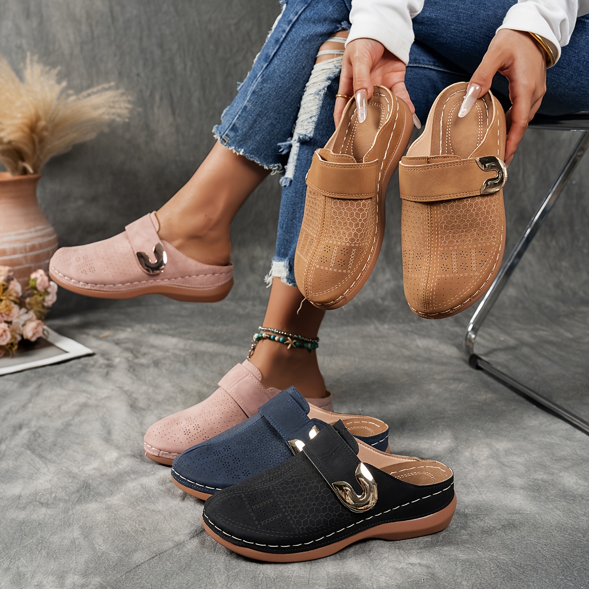 mocassins bleu marine tendance femmes chaussures Temu Canada