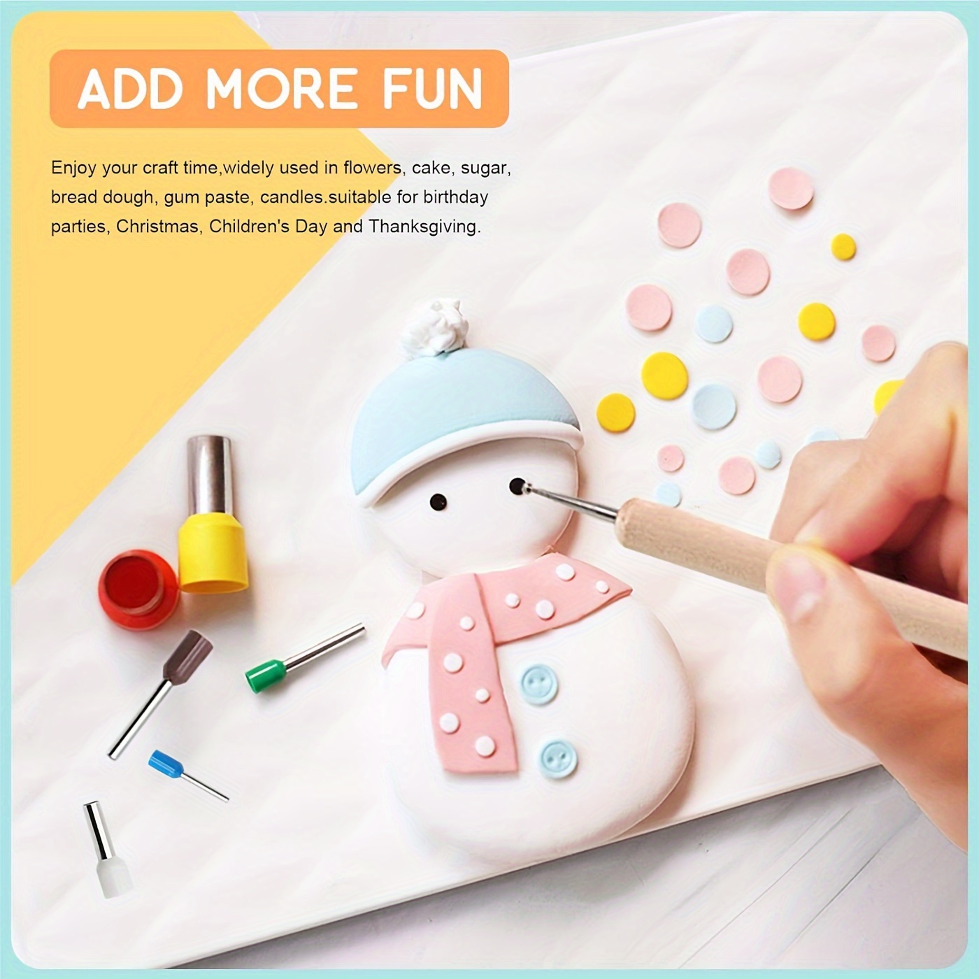 8Pcs Polymer Round Clay Cutter Doll Forma Di Taglio Puncher Hole Punch Strumento Di Ceramica Con Scatola Craft Supplies - 6