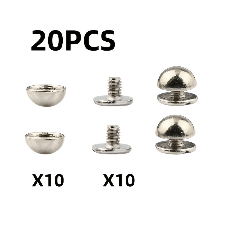 TEMU / Borchie/ Viti per cintura artificiali/ Accessori per abbigliamento da 8 mm a sfera