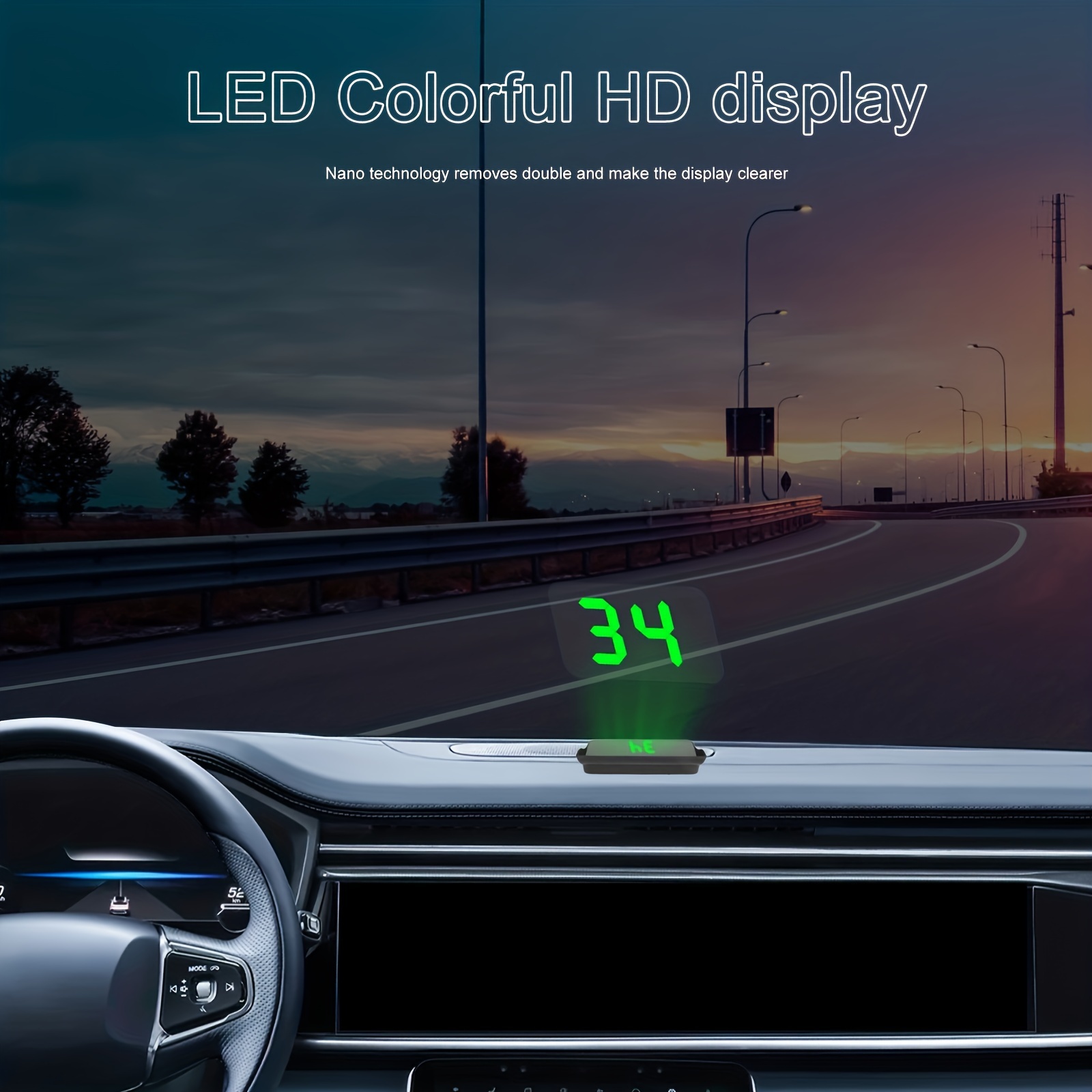 

Hud Head-up Display Speedometer Vehicle Lcd Usb Power Supply Projection Instrument Panel Km/h