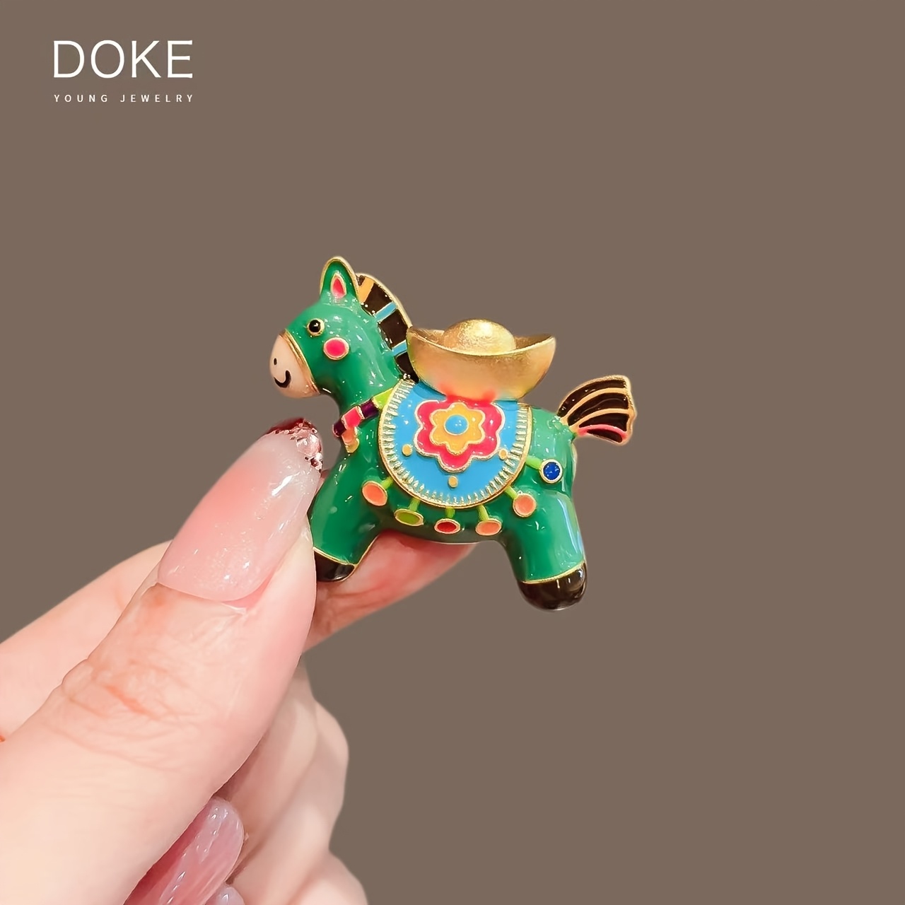 TEMU New Brooches For 2026, Bringing Wealth, Horse Brooch, , Creative Brooches